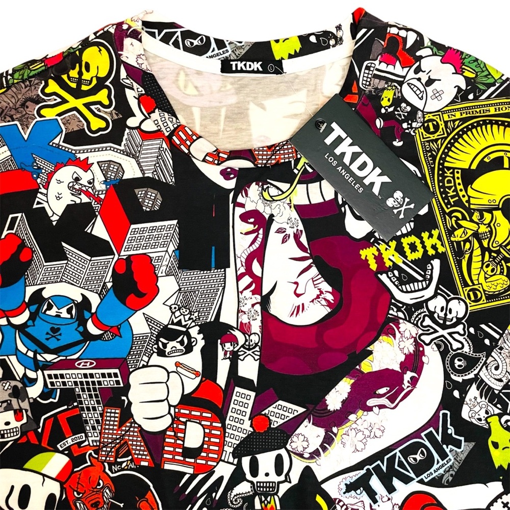NEW TKDK Tokidoki Boxer Adios Lion Papa Asian Tattoo Gal T-Shirt Men’s Large Tee